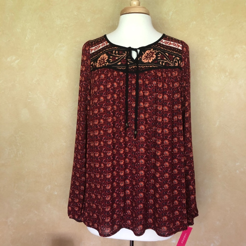 Xhilaration floral long sleeve top size S
